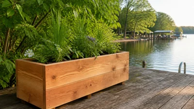 A simple wood planter box that fits a deck or dock | LOZ Woodworking