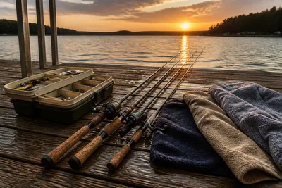 A natural routine for cleaning fishing gear after a hot day