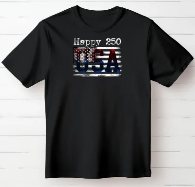 Happy 250 – USA Gradient Flag T-Shirt