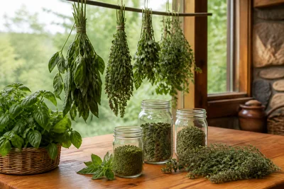 Saving basil, mint, and oregano for the colder months