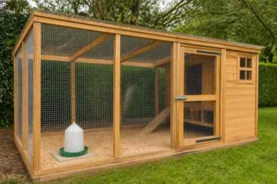 Secure new chicken run with covered dry area
