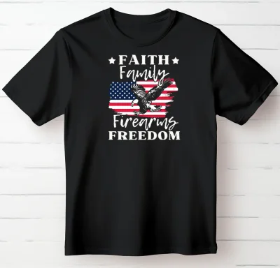 Faith Family Freedom – USA Eagle Graphic T-Shirt