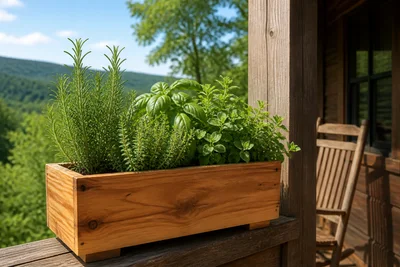 Cedar herb planter for a deck or patio growing space by LOZ Woodworking & Outdoors