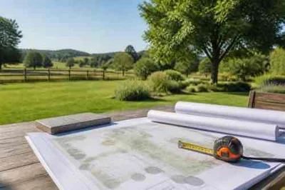Site planning materials before building an outdoor structure