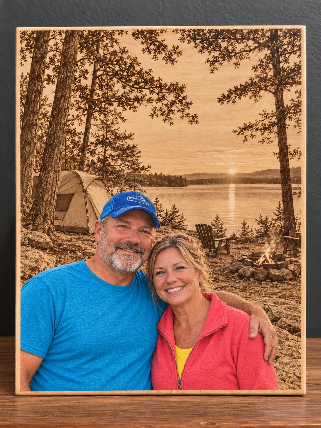 Our place by the lake mixed media concept sample, 9 × 12 · Portrait · Deluxe