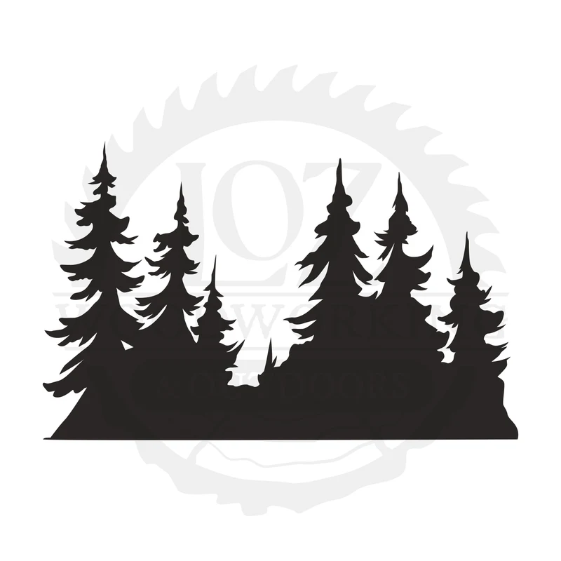 Pine Grove Silhouette SVG design