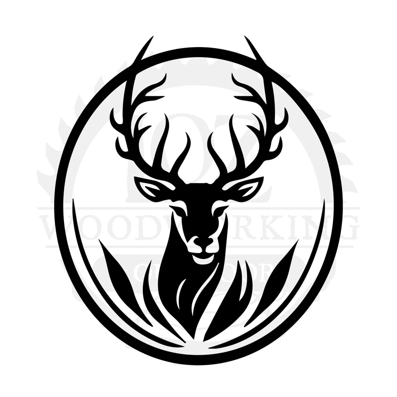 Antler Circle Crest SVG design