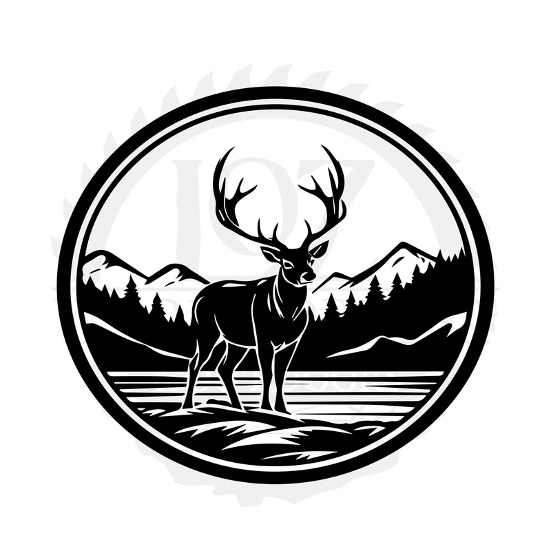 Mountain Buck Badge SVG design