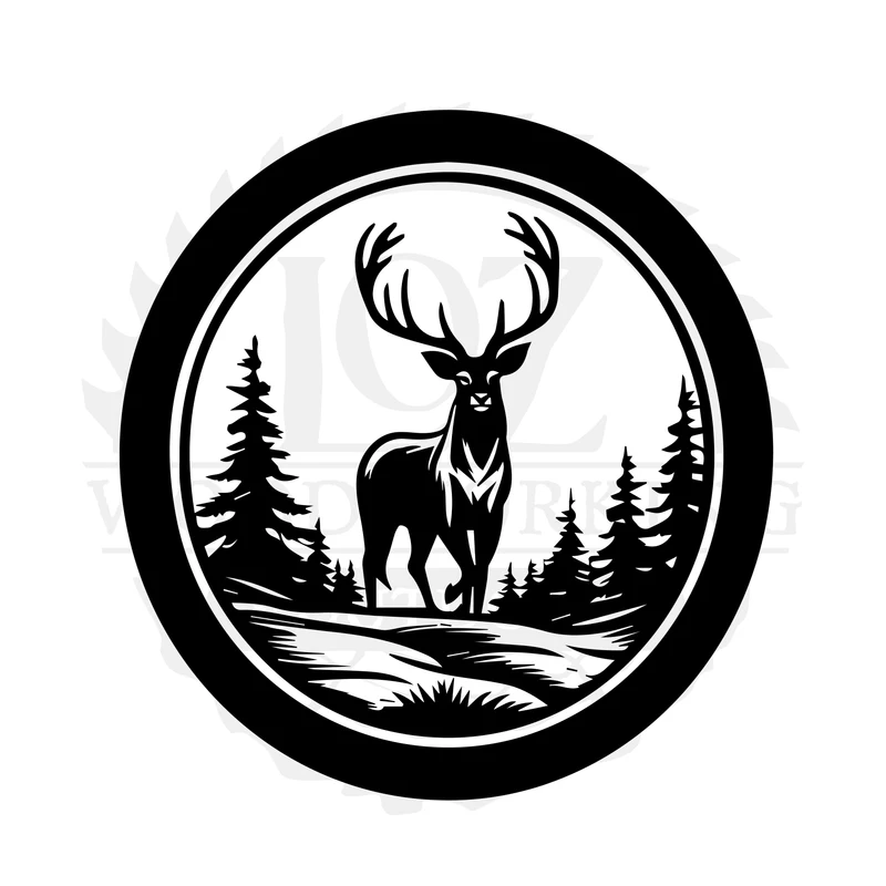 Whitetail Forest Badge SVG design