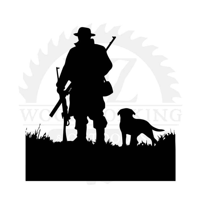 Hunter and Dog One SVG design