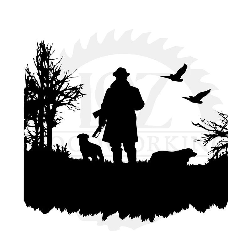 Hunter and Dog Two SVG design