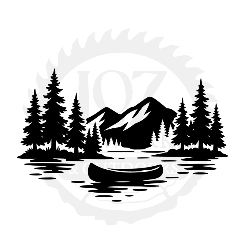 Canoe Mountain Lake SVG design