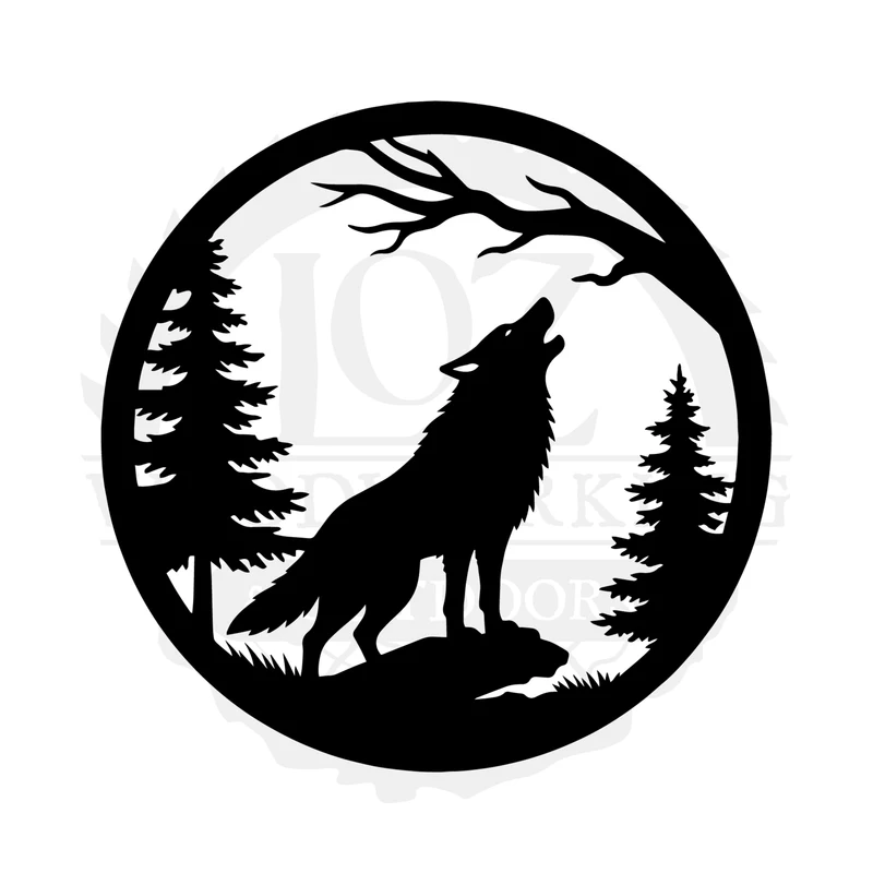 Howling Wolf Crest SVG design