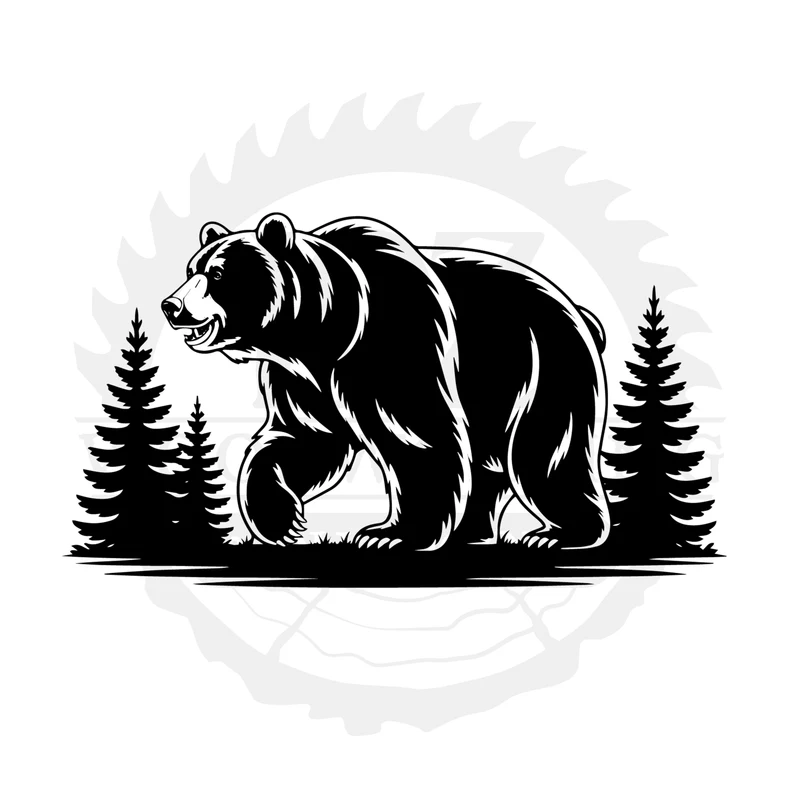 Forest Bear SVG design