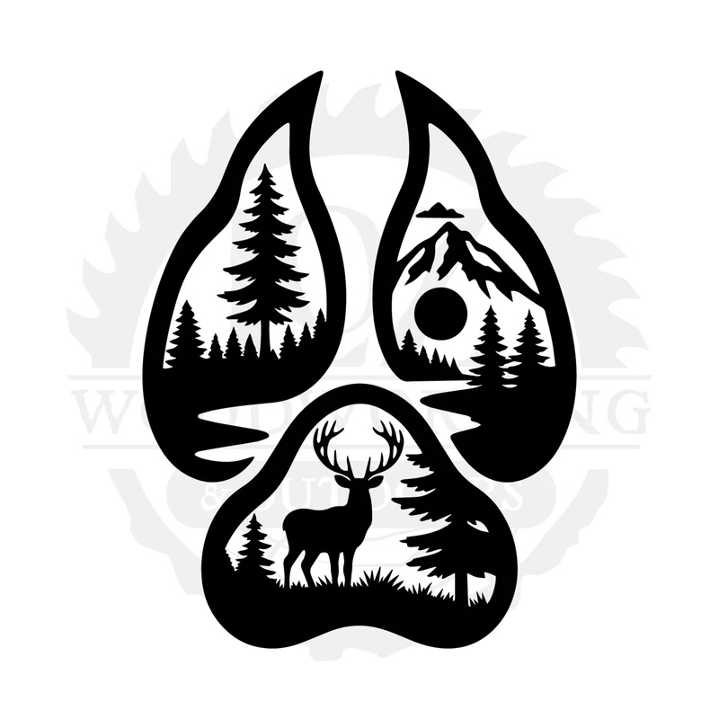 Whitetail Pawscape SVG design