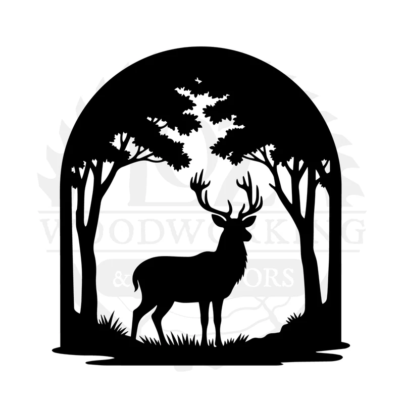 Whitetail Forest Window SVG design