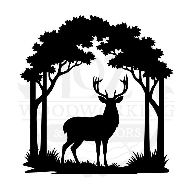 Whitetail Tree Frame SVG design