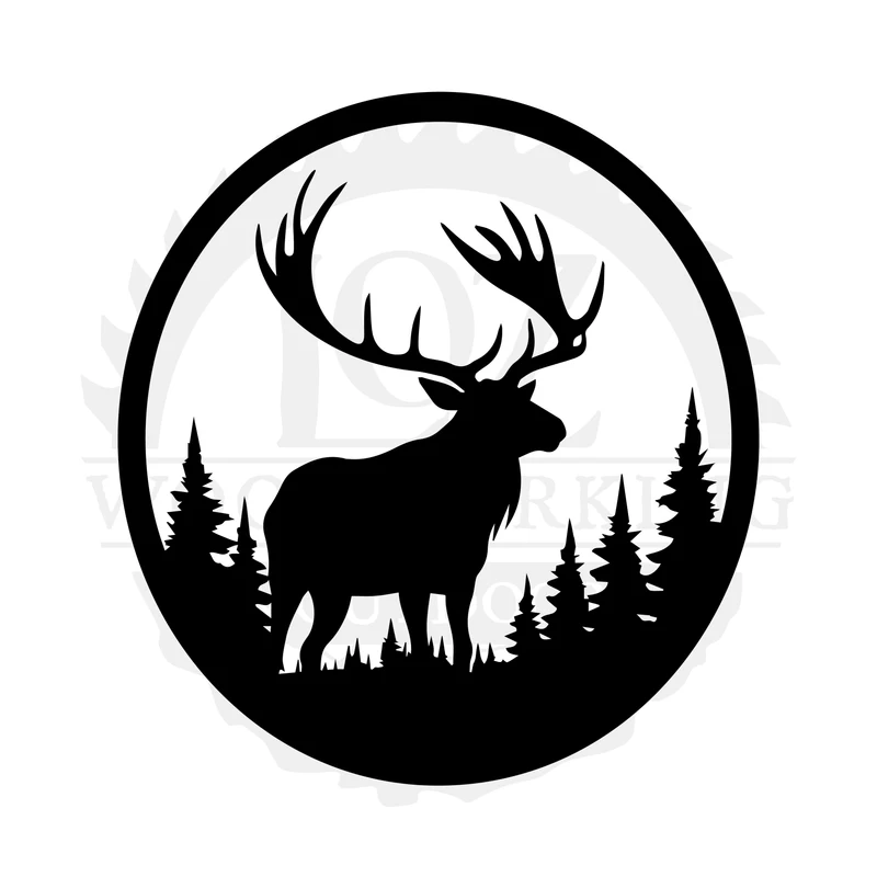 Pine Circle Whitetail SVG design