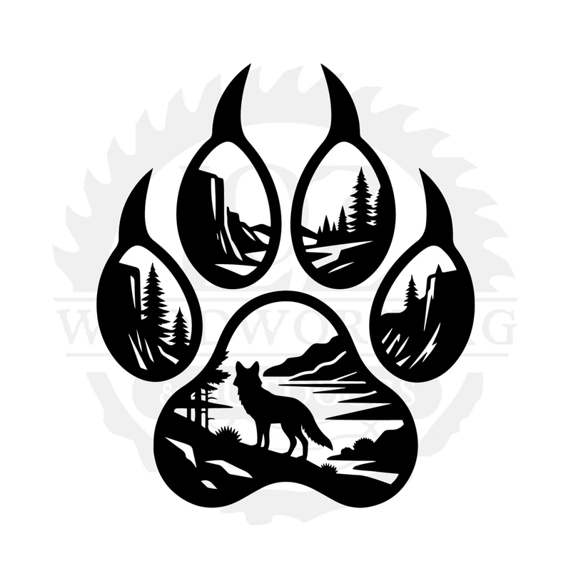 Bear Wilderness Pawscape SVG design
