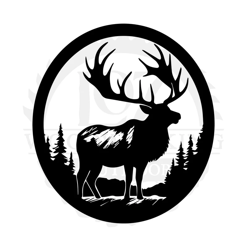 Whitetail Forest Circle SVG design