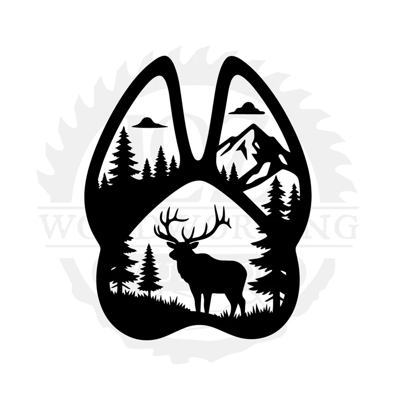 Whitetail Mountain Pawscape SVG design
