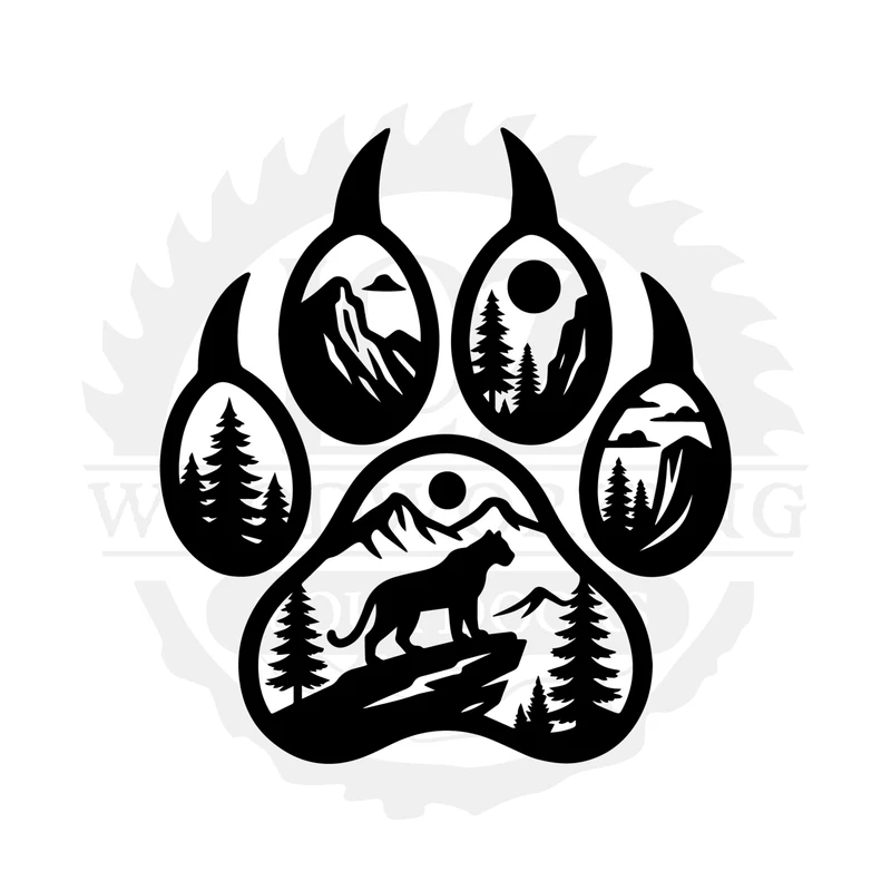 Wolf Mountain Pawscape SVG design