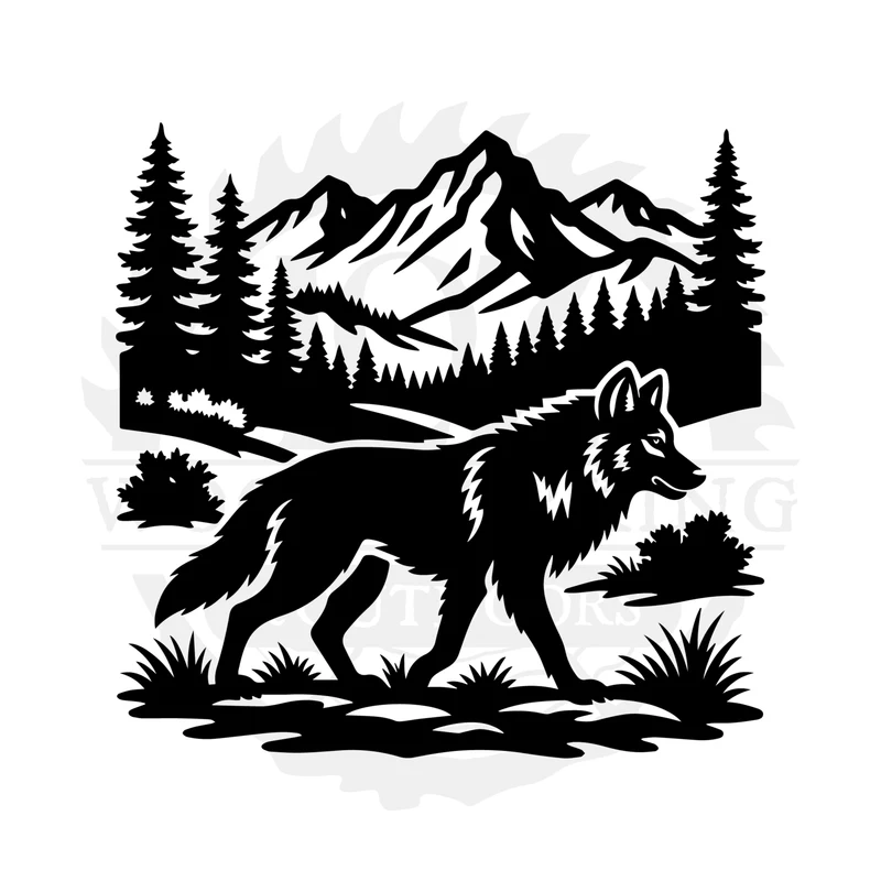 Wolf Mountain Vista SVG design