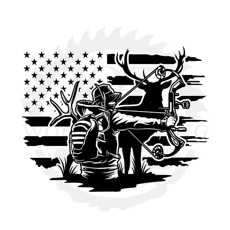 Patriotic Bowhunter SVG design