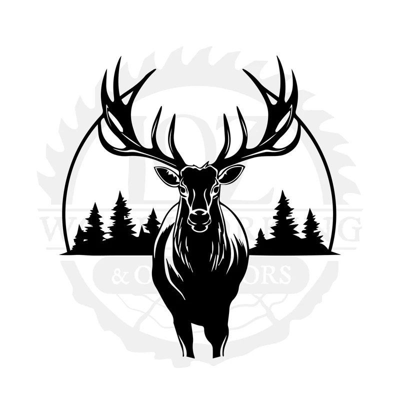 Front-Facing Whitetail SVG design