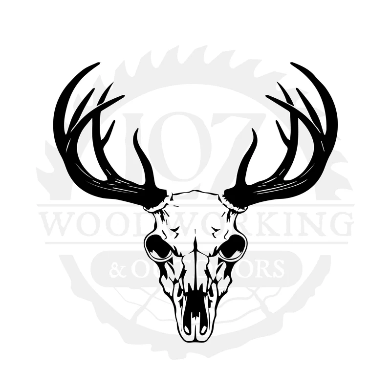 Wide Antler Skull SVG design