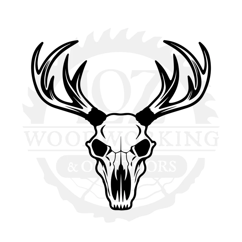 Classic Whitetail Skull SVG design
