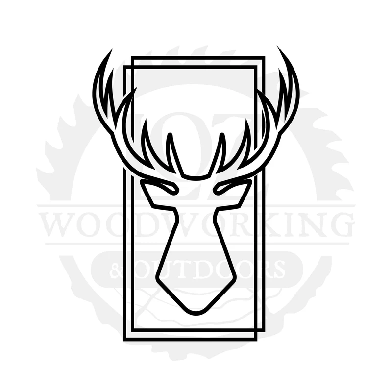 Double-Line Whitetail Badge SVG design