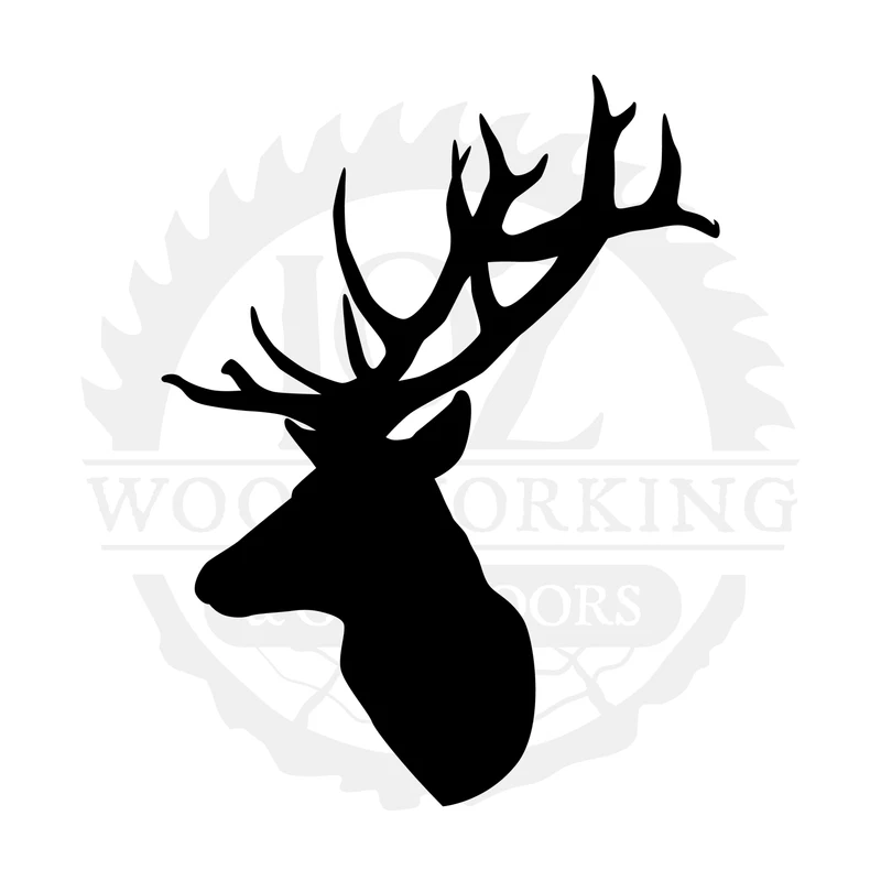 Antlered Deer Head Silhouette SVG design
