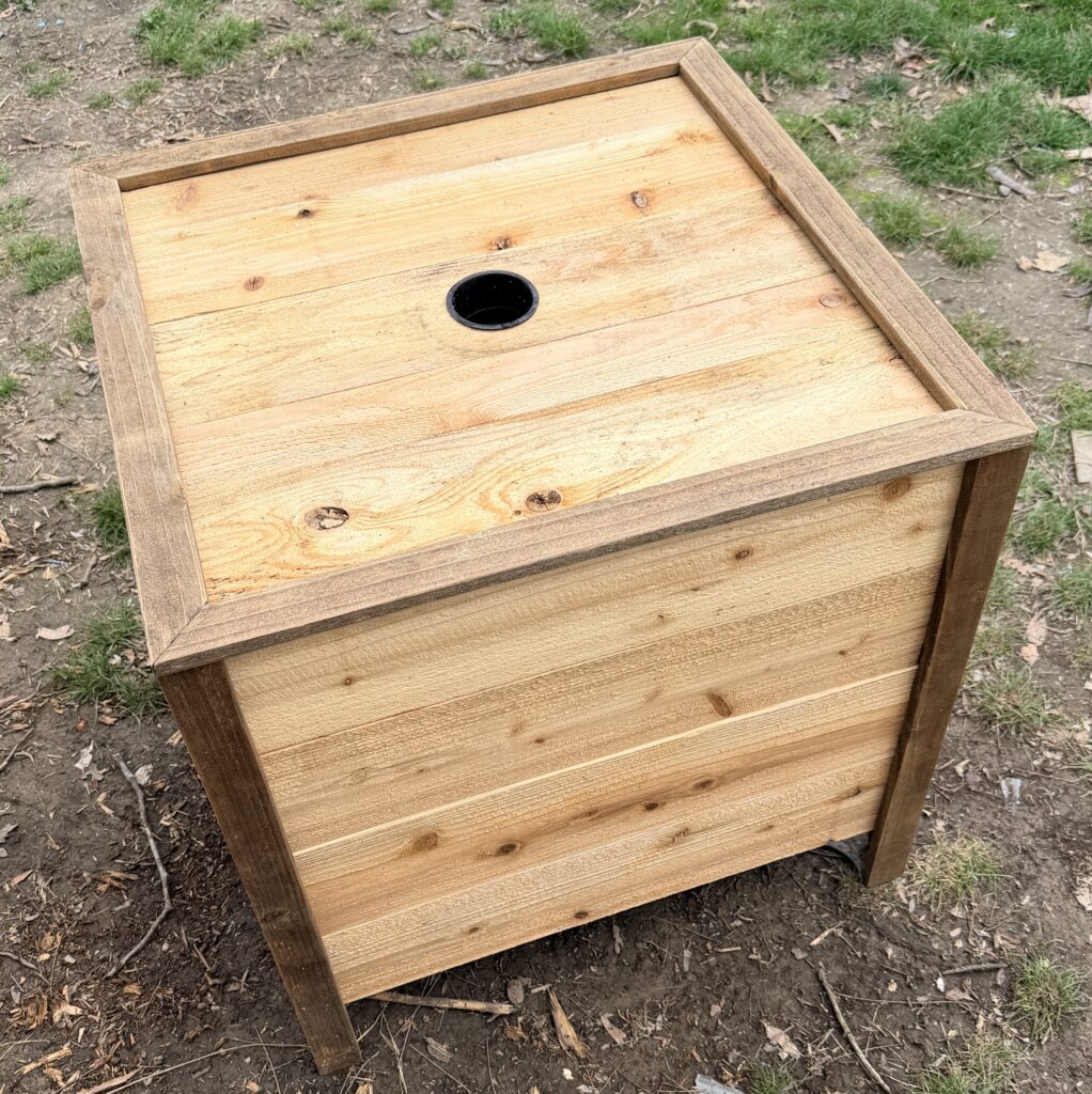 Custom wood planter box with a Kratky reservoir