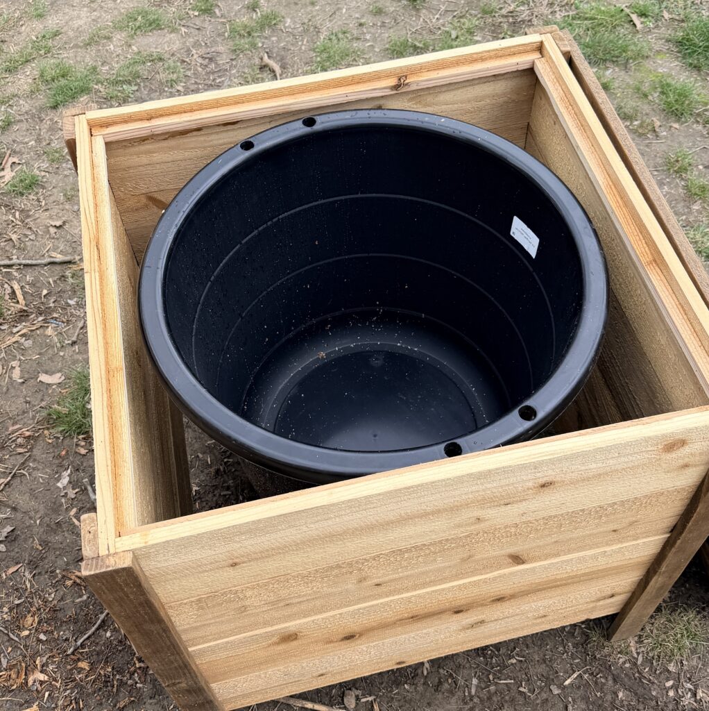 Cedar planter box detail