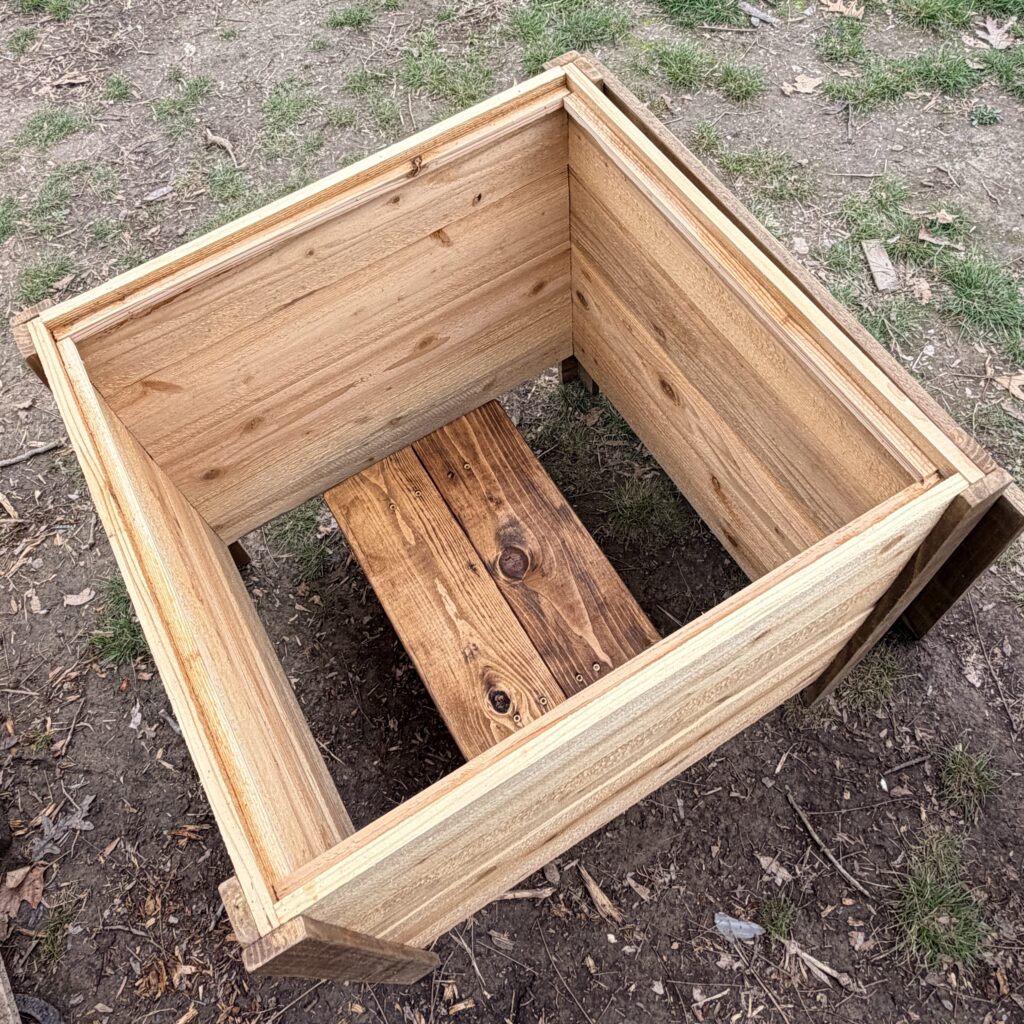 Handcrafted wood Kratky planter box