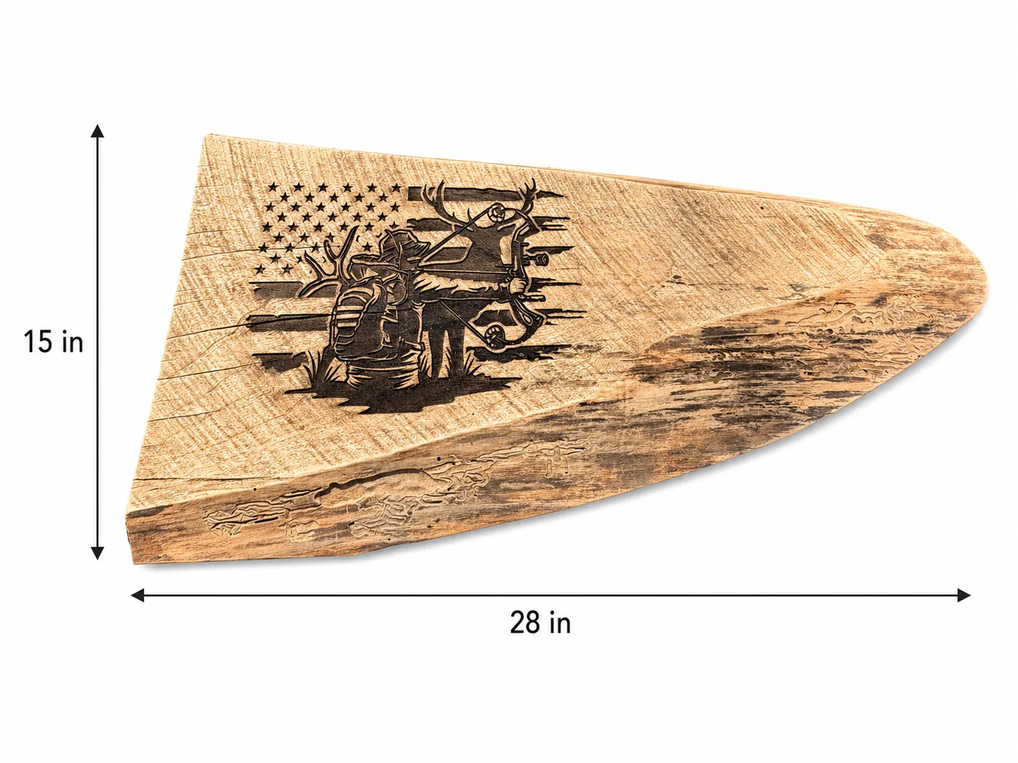 Live Edge Hunters Wood Engraving ~ One of a Kind