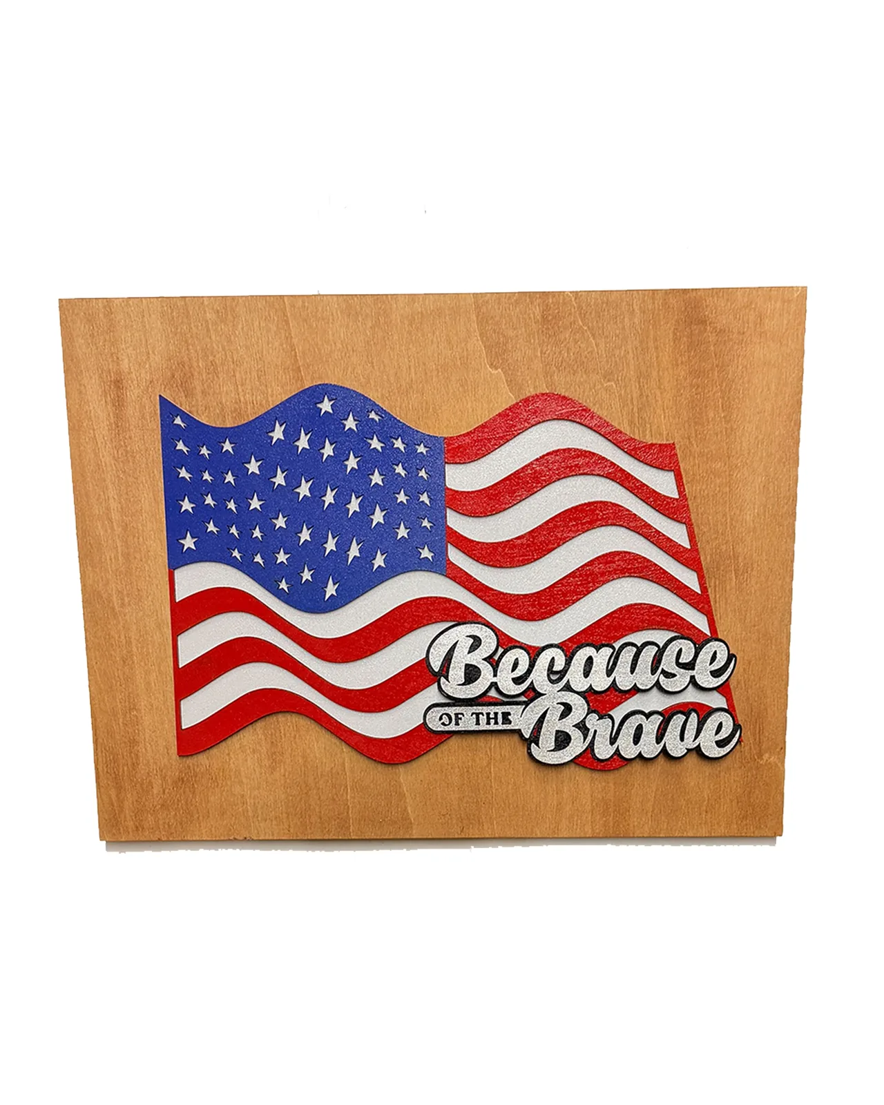 Traditional American Flag Handmade Layered Wood Patriotic Wall Art