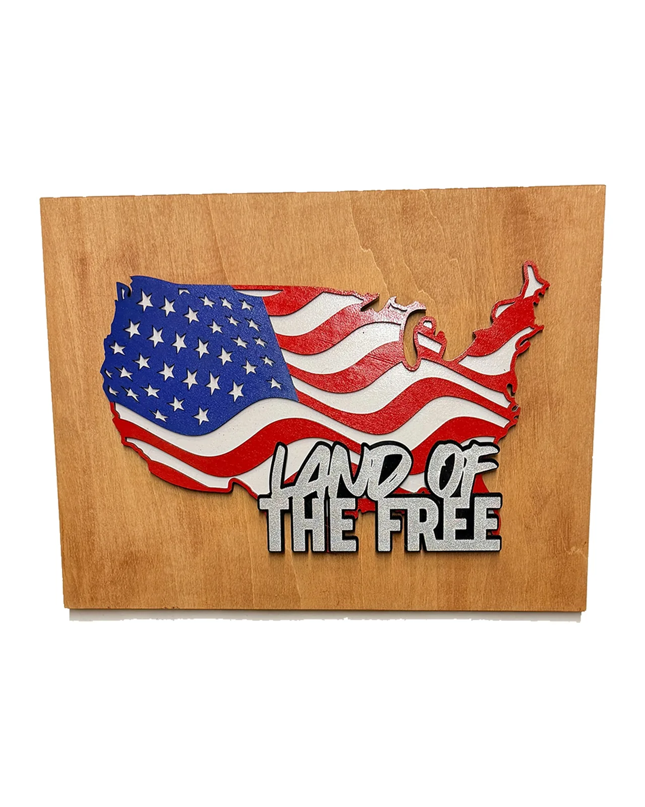 Traditional American Flag Handmade Layered Wood Patriotic Wall Art