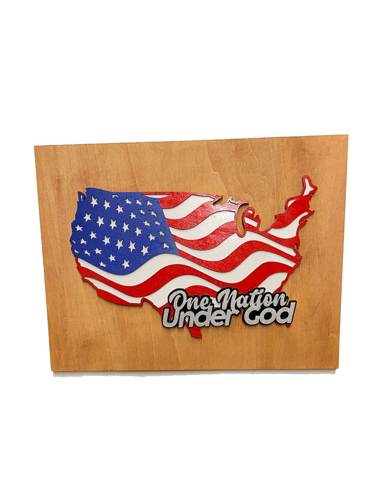 Traditional American Flag Handmade Layered Wood Patriotic Wall Art