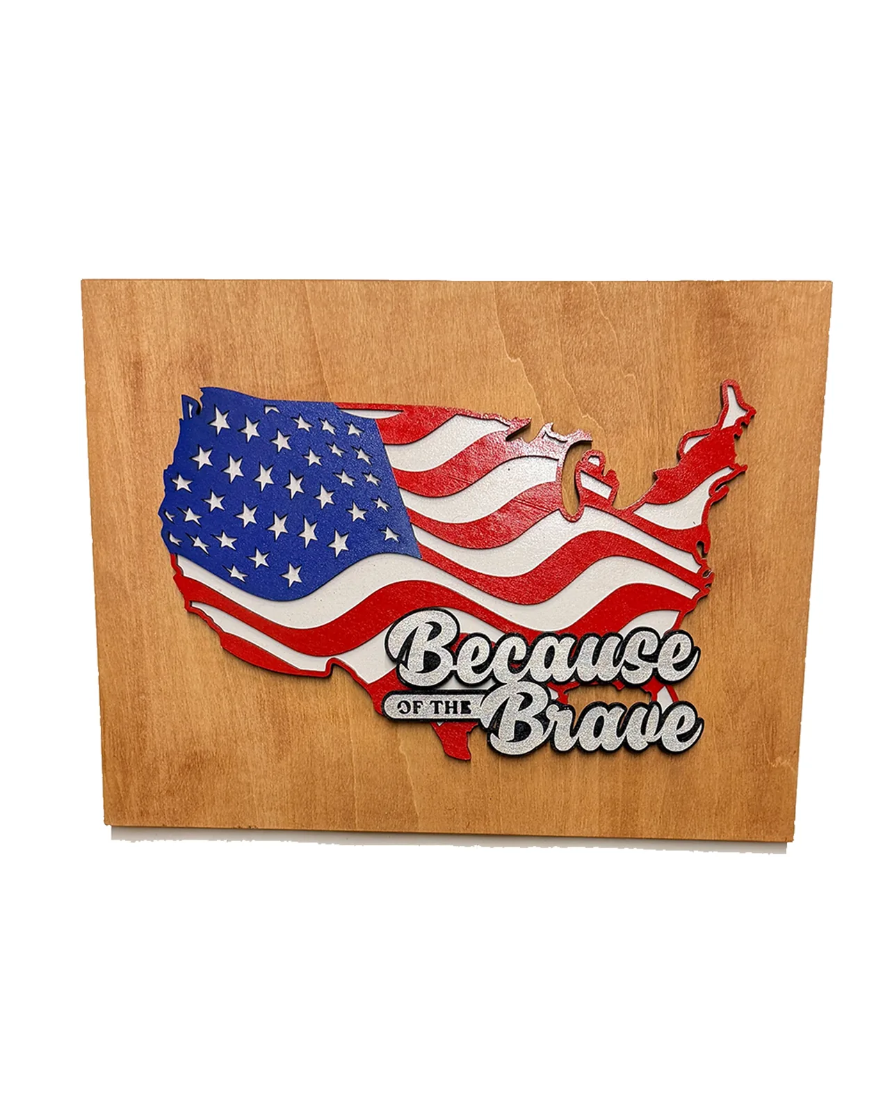 Traditional American Flag Handmade Layered Wood Patriotic Wall Art