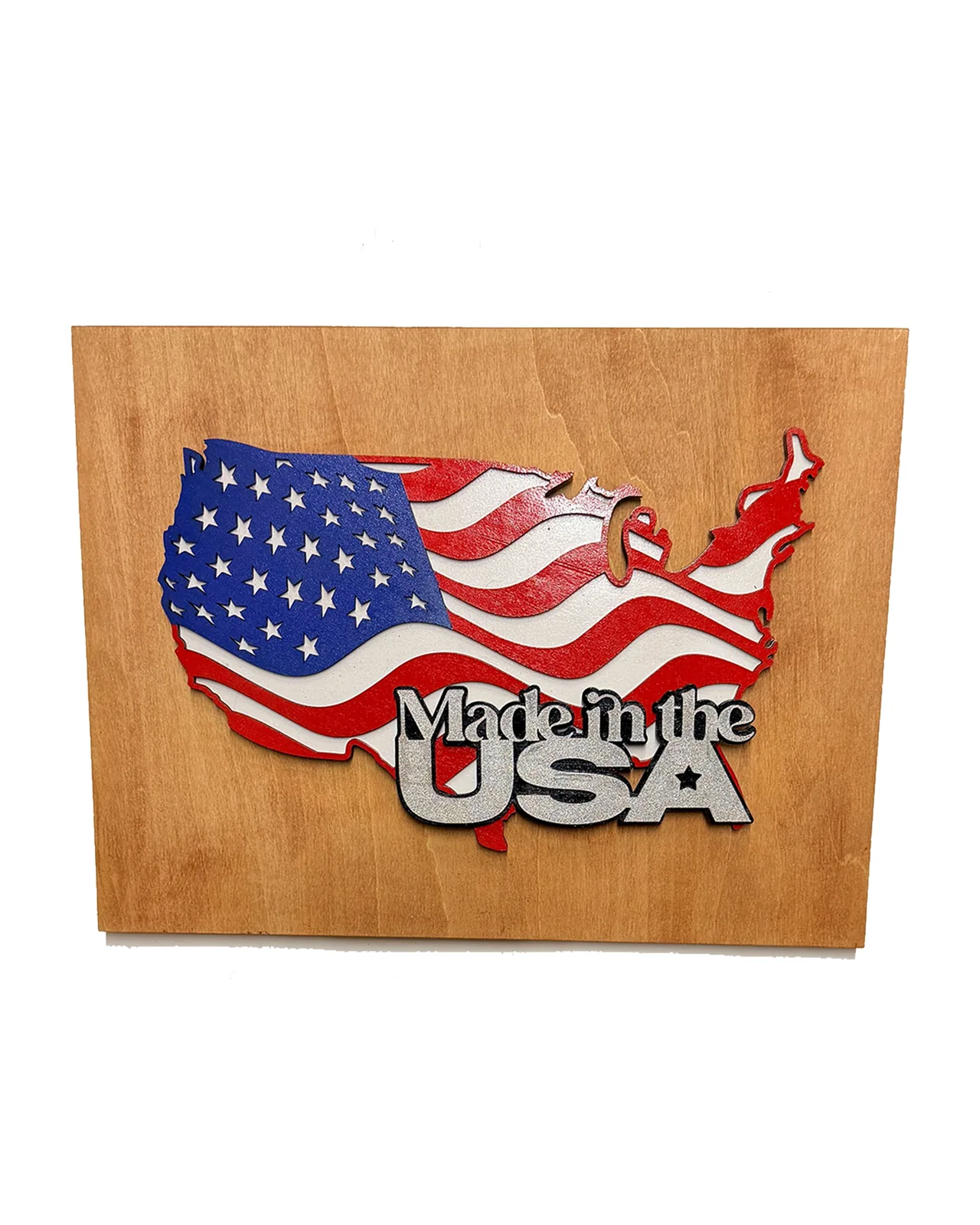 Traditional American Flag Handmade Layered Wood Patriotic Wall Art