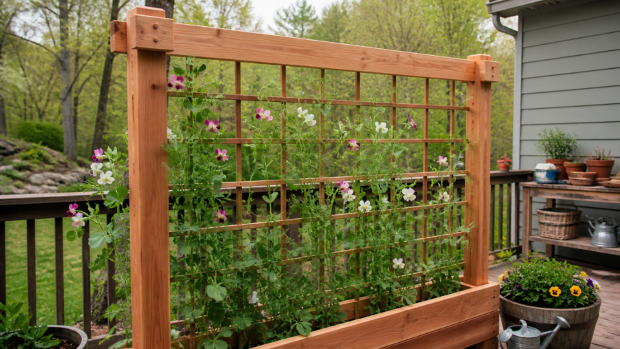 Making a cedar garden trellis for peas and climbing flowers | LOZ Woodworking