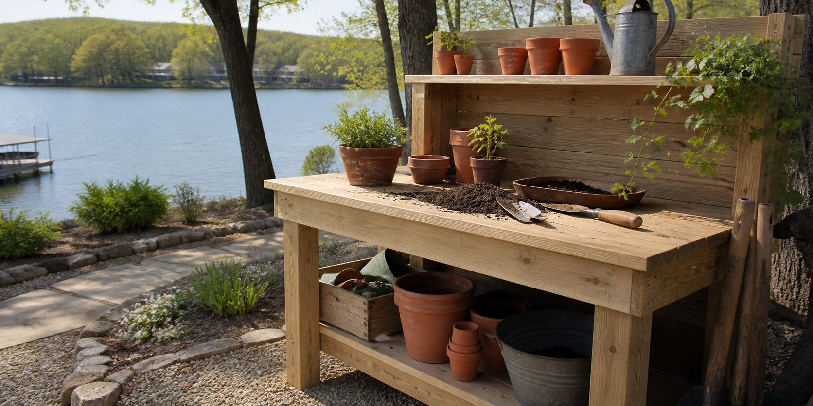 How to make a useful potting bench from basic lumber How to make a useful potting bench from basic lumber | LOZ Woodworking