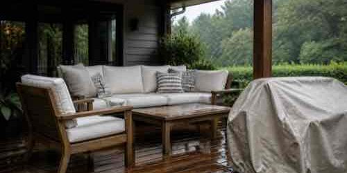How Do You Protect Outdoor Furniture From Summer Sun and Rain? Outdoor furniture protected from summer sun and rain