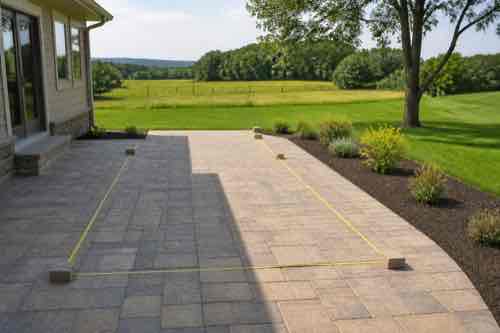 What Should You Check Before Building a Backyard Pergola? Measured pergola site on a rural backyard patio