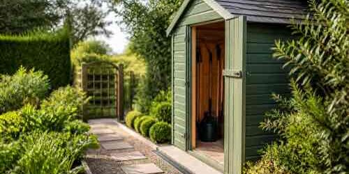 How Do You Choose a Location for a Garden Shed Near a Garden? Garden shed located beside a well-drained garden path
