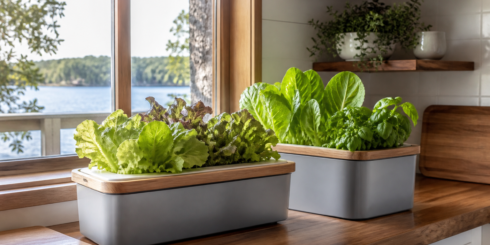 Kratky kitchen greens growing setup for a deck or patio