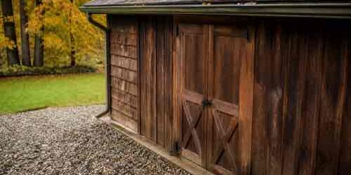 Shed roof door and dry base inspection before fall rain