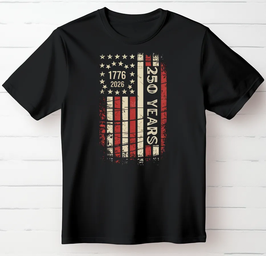 1776–2026 ~ 250 Years American Flag T-Shirt
